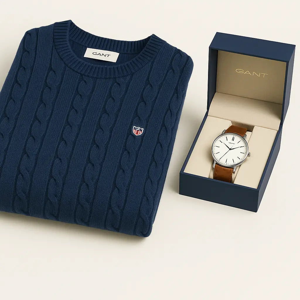 GANT Cable Knit Sweater – Exklusive Edition + GANT Uhr als Geschenk