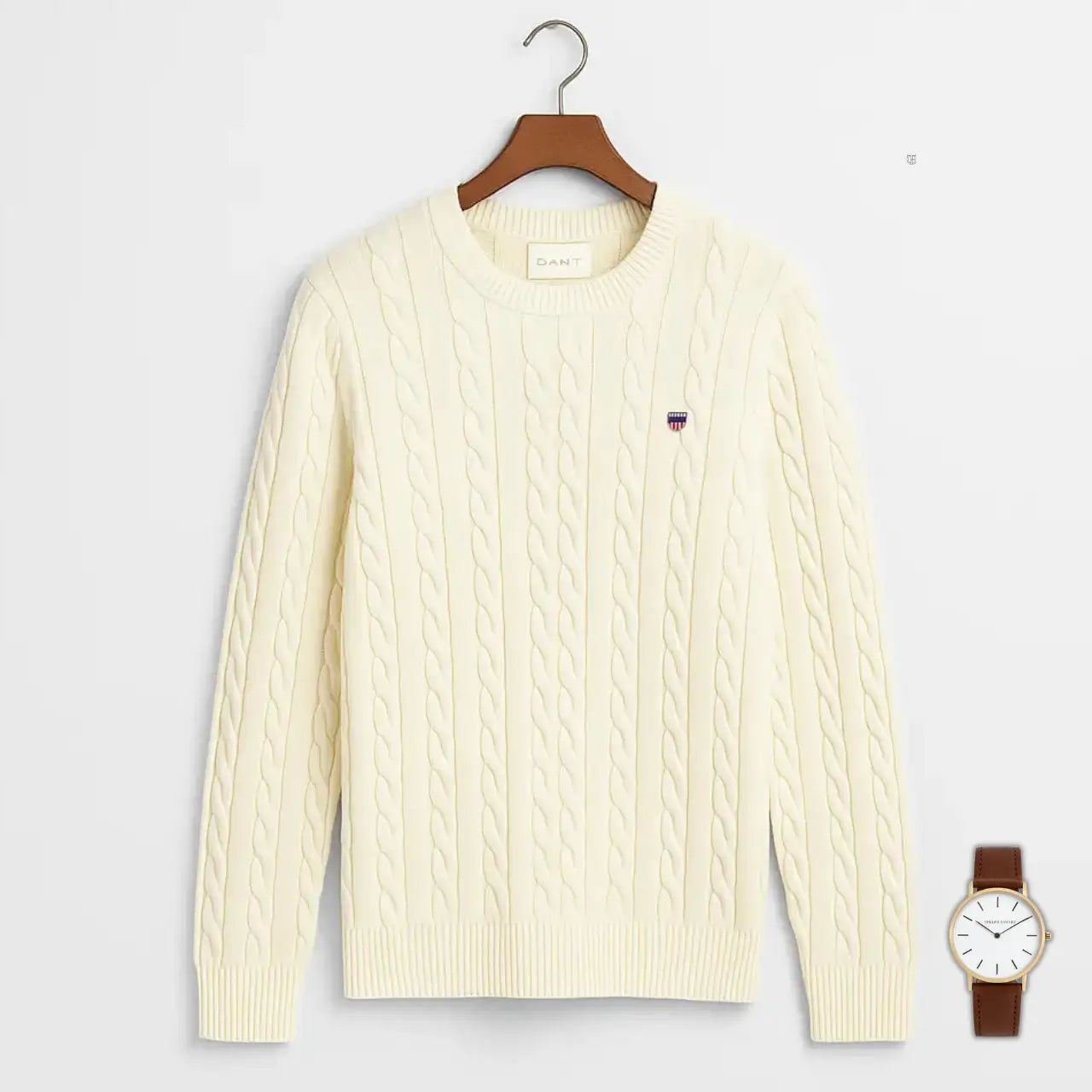 GANT Cable Knit Sweater – Exklusive Edition + GANT Uhr als Geschenk