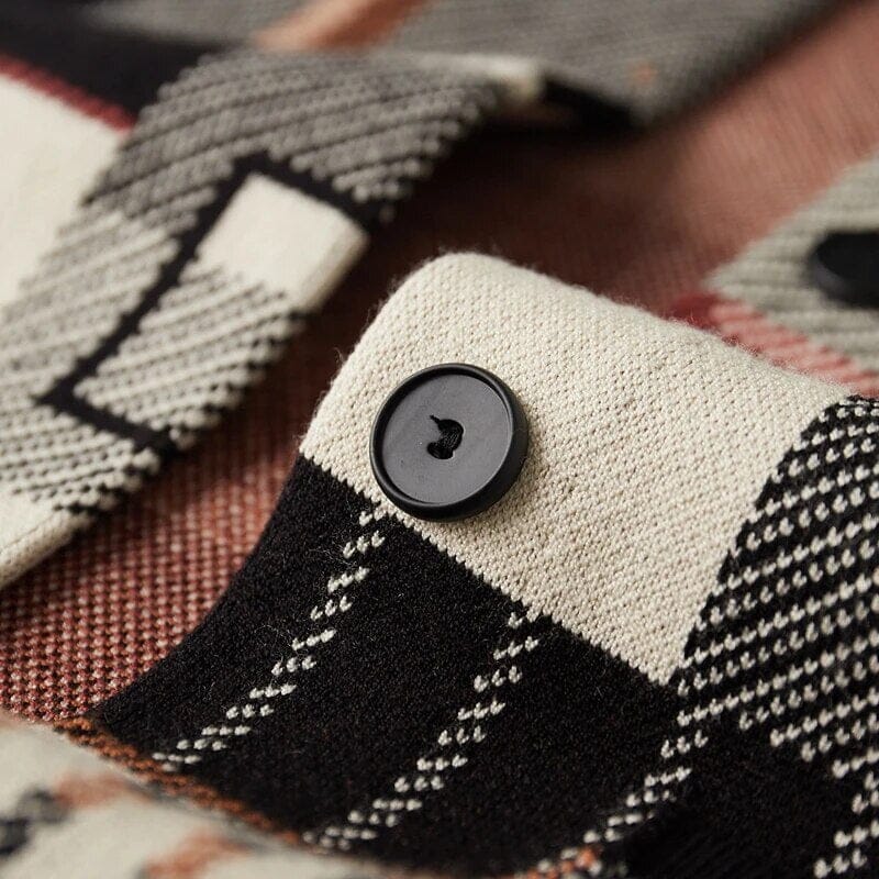 Herren Wollcardigan mit Muster | Offene Strickjacke im abstrakten Design